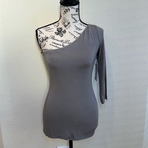 NWT Bailey 44 Gray One-Shoulder Top Size Small